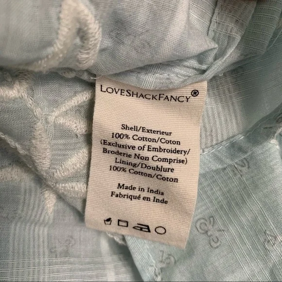 LoveShackFancy Light Blue Puff Sleeve Blouse - Picture 11 of 13